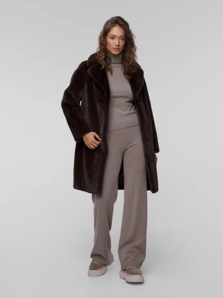 Stand Studio płaszcz Camille Cocoon Coat przejściowy oversize brązowy