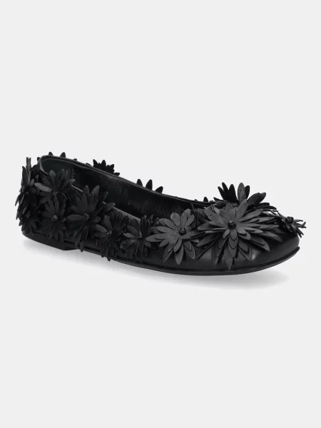 AGL balerini de piele Ceramic Full Flowers negru