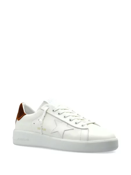 Bőr aplikált sneaker Golden Goose fehér