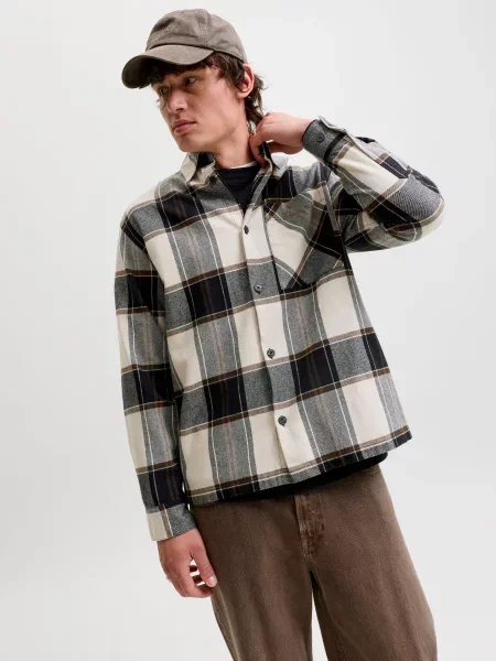 Клетчатая рубашка Jack & Jones черная