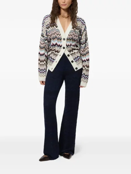 Pantaloni Missoni tricotate albastru