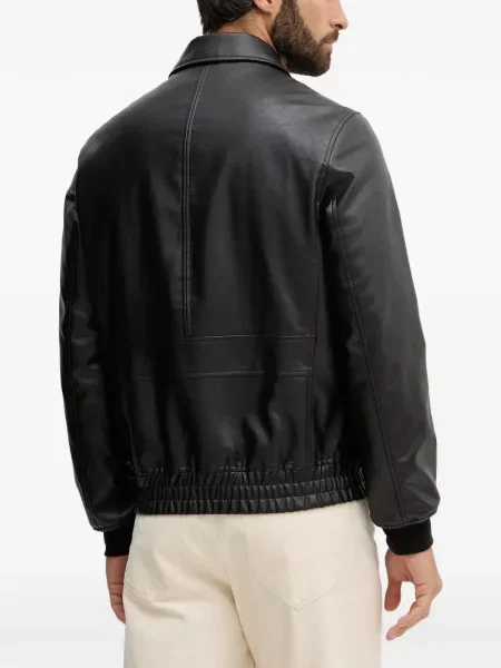 Кожено яке Guess черно