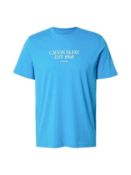 Calvin Klein Jeans Tričko nebesky modrá biela