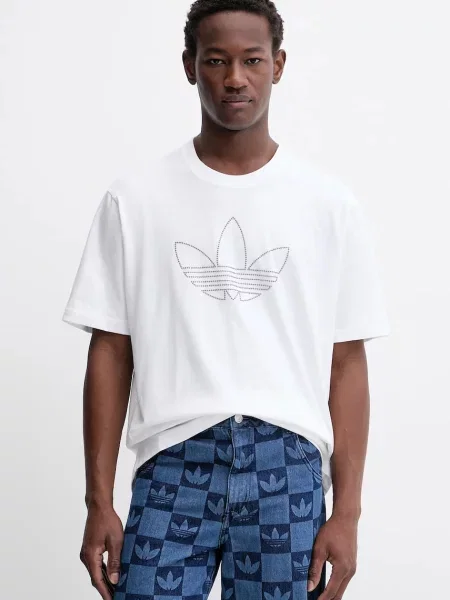 Tričko adidas Originals Studded s aplikací bílá