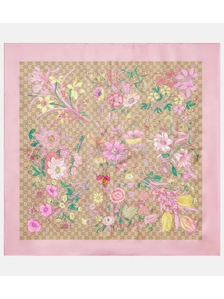 Fular Gucci de mătase cu model floral