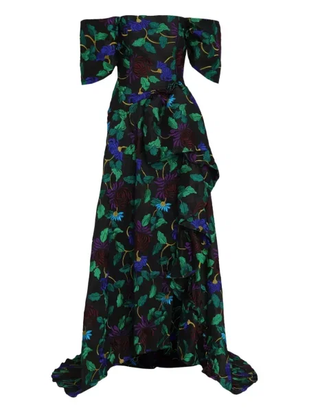 Haftowana sukienka Olympiah w kwiatki czarna