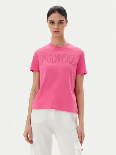 Versace Jeans Couture T-Shirt Regular Fit ροζ