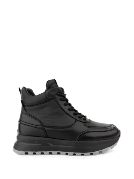 Sneakerși Linda Baumann cu șireturi din dantelă negru