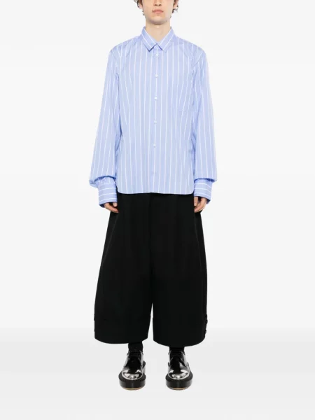 Ριγέ πουκάμισο Comme Des Garçons Homme Plus με δαντέλα μπλε