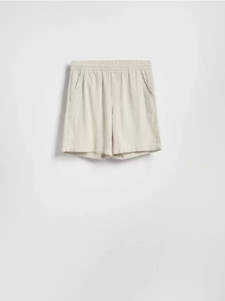 Reserved Pantaloni scurți regular cu adaos de in bej