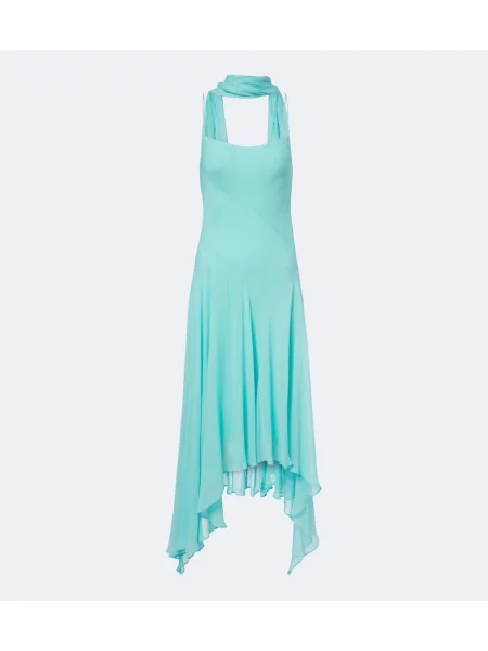 Rochie midi De La Vali asimetrică albastru