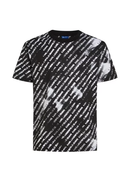 Tricou Karl Lagerfeld Jeans cu imagine negru