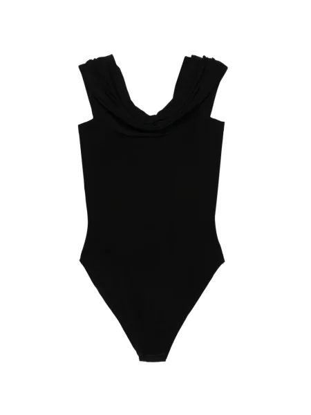 Body Norma Kamali drapat negru