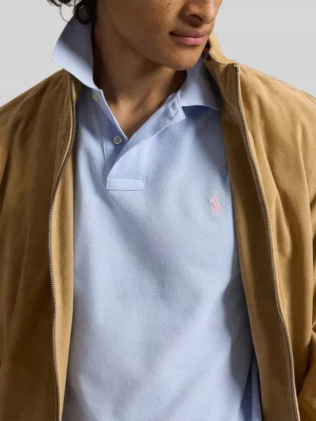 Koszulka polo o kroju slim fit z czystej bawełny Polo Ralph Lauren niebieska