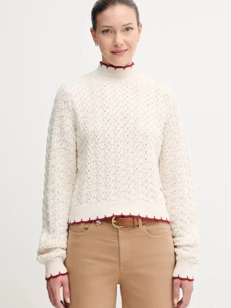 Pepe Jeans pulover cu turtleneck bej