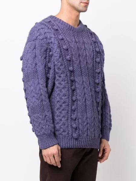 Pletený chunky svetr Issey Miyake Pre-owned fialový