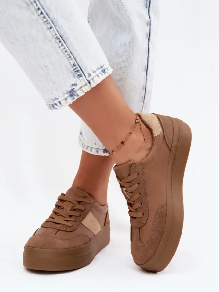 Teniși Big Star Shoes cu platformă alb