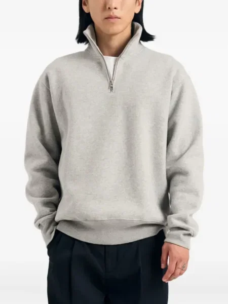 Pulover Norse Projects de jumătate de fermoar gri