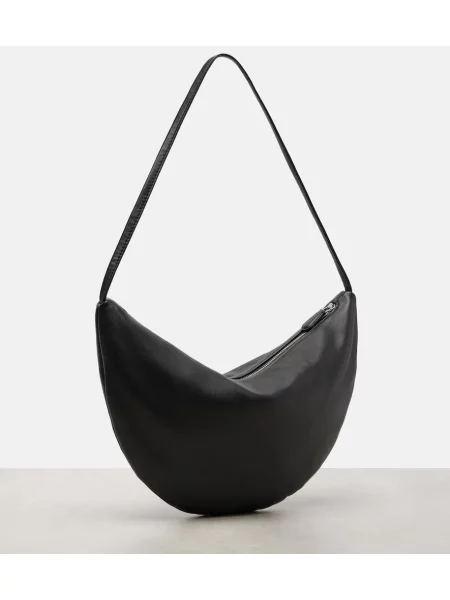 Geanta de piele The Row din piele negru
