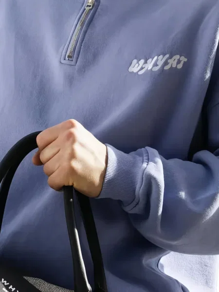 Половин цип суитчър Whyat виолетово