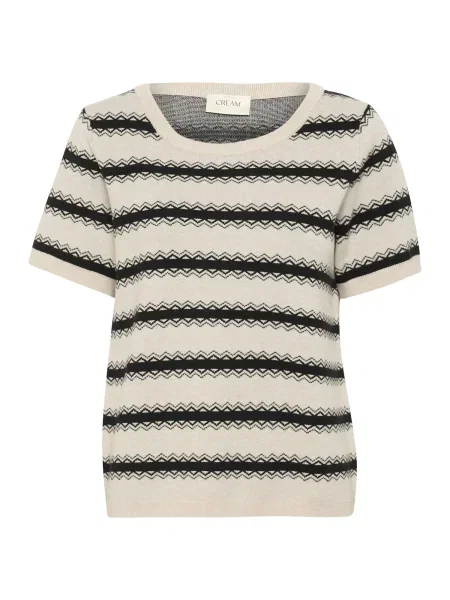 Cream Pulover CRDela negru / coajă de ou alb