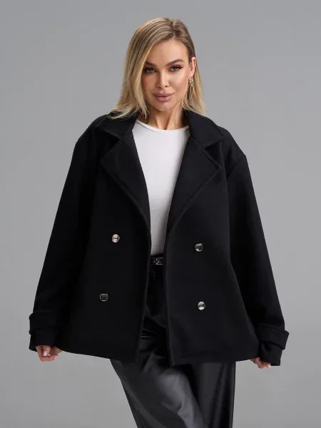 Пальто ISSA Plus кашемір чорний