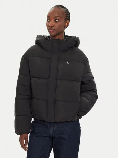 Μπουφάν πουπουλένιο Calvin Klein Jeans μαύρο