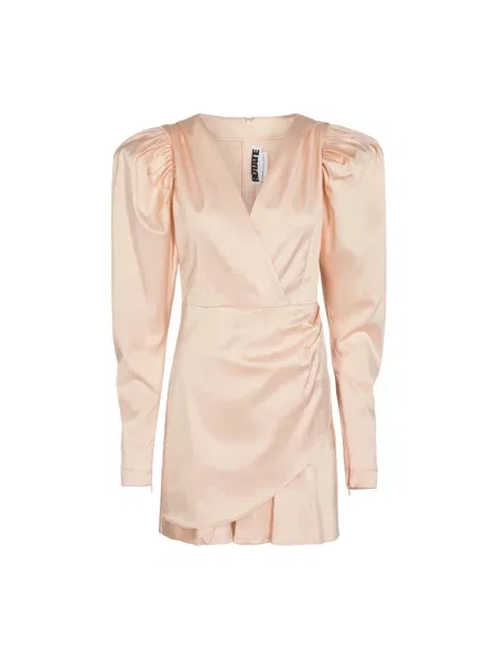 Satynowa mała sukienka koktajlowa Rotate Birger Christensen garniturowa różowa