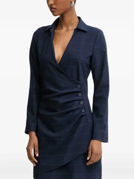 Rochie mini Morgan în carouri plic albastru