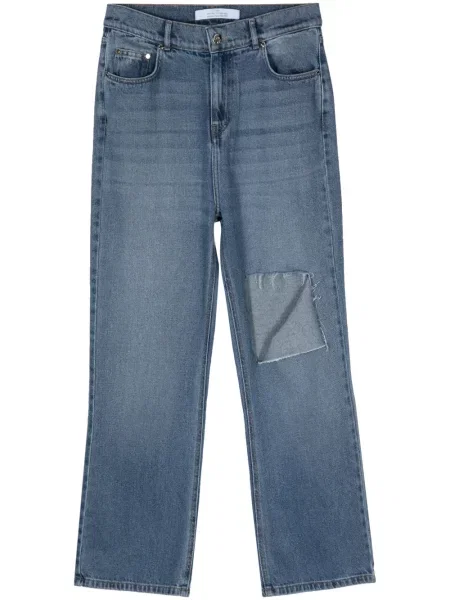 Proste jeansy Rokh z dziurami niebieskie