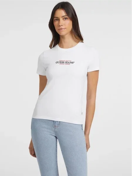 Tričko Guess Jeans bílé