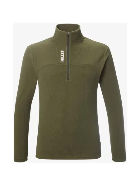 Polar Millet Ubic Light Grid Half Zip oliwkowy S zielony
