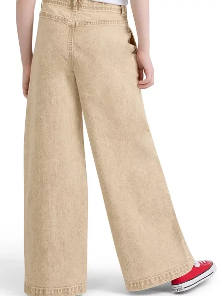 Levi's дънки wide leg за деца BAGGY WIDE LEG W/ YOKE бежово