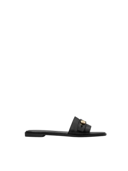 Klapki Tory Burch skórzane czarne