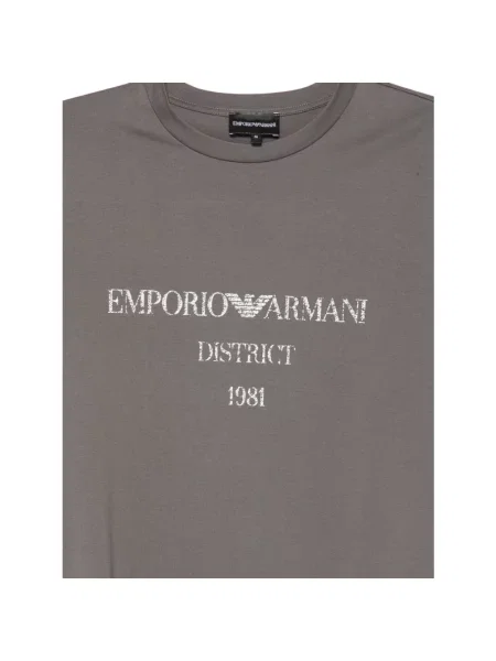 Koszulka Emporio Armani z nadrukiem szara