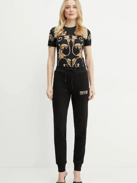 Спортивні штани Versace Jeans Couture однотонні чорний