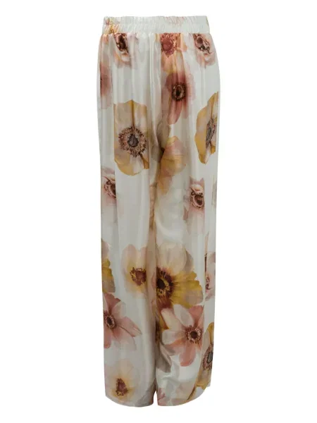 Pantaloni Sleep No More cu model floral alb