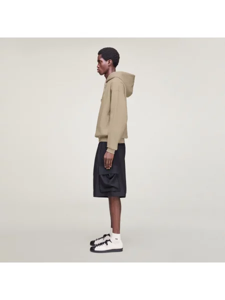 Adidas Bluzy Mężczyzna Beżowy L FT Bluza z Kapturem z Tkaniny Frotte brązowa