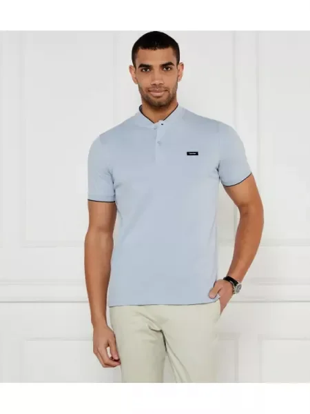Calvin Klein Tenisz póló | stretch pique kék