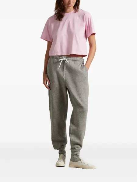 Tricou Polo Ralph Lauren cu broderie de costum cu dungi alb