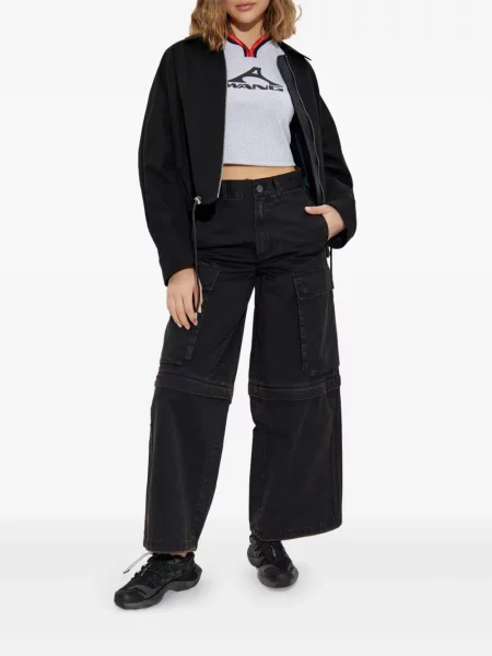 Szerokie jeansy Adidas czarne