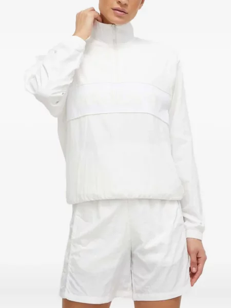 Geacă Adidas cu șireturi cu dungi cu platformă alb