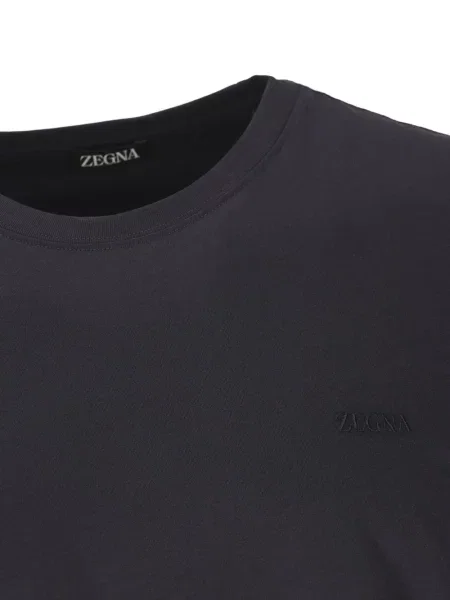 Къс тениска Zegna с кръгло деколте синьо
