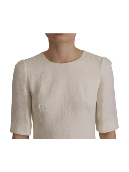 Sukienka midi Dolce And Gabbana w kwiatki biznesowa biała