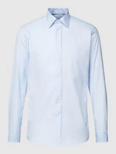 Koszula biznesowa o kroju regular fit z fakturowanym wzorem Eton