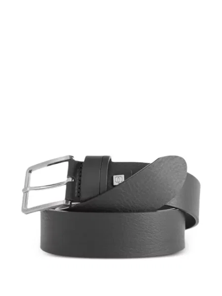Cu centură curea Piquadro din piele cu cataramă negru