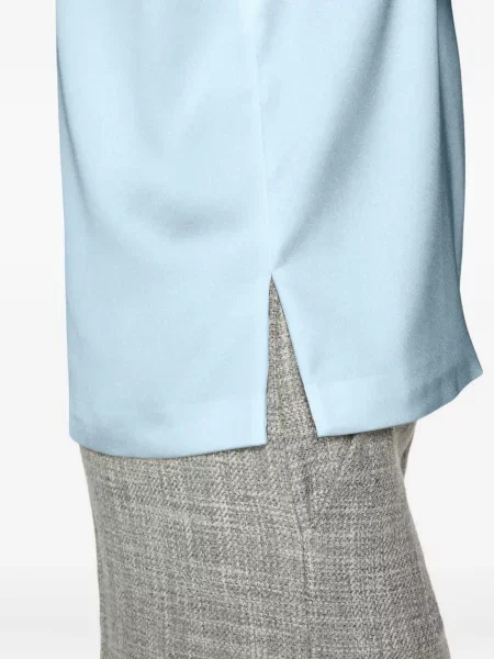 Top Genny din satin albastru