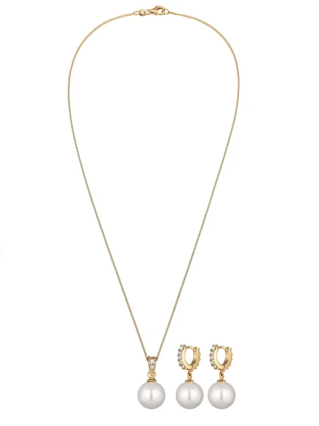 Palton Elli cu perle alb