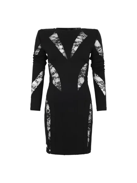 Sukienka mini Philipp Plein z długim rękawem czarna