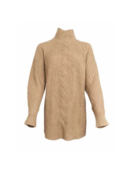 Sweter z golfem Max Mara do golfa brązowy